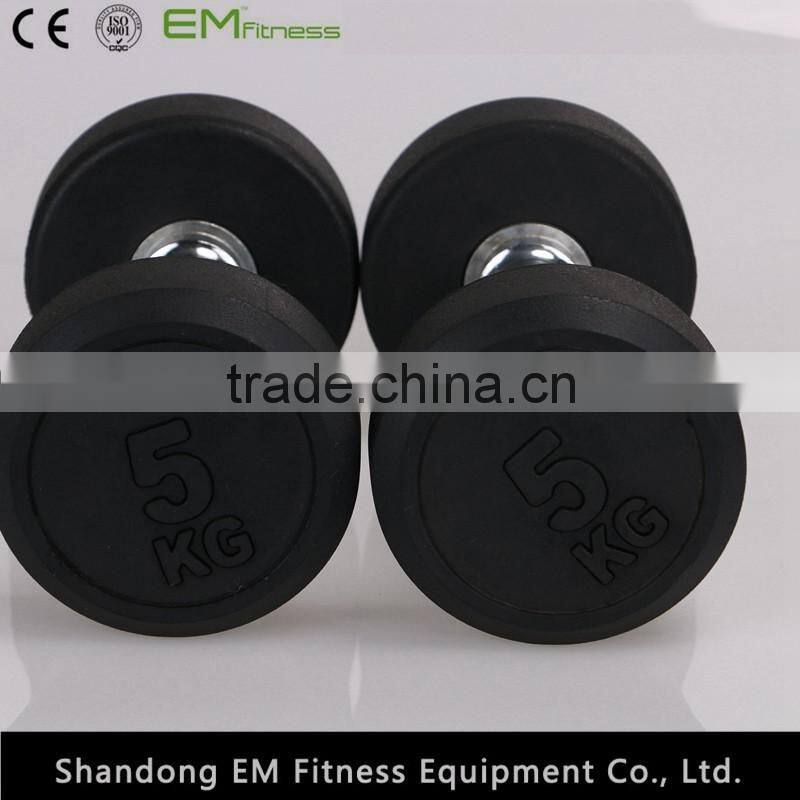 fixed black rubber dumbbell