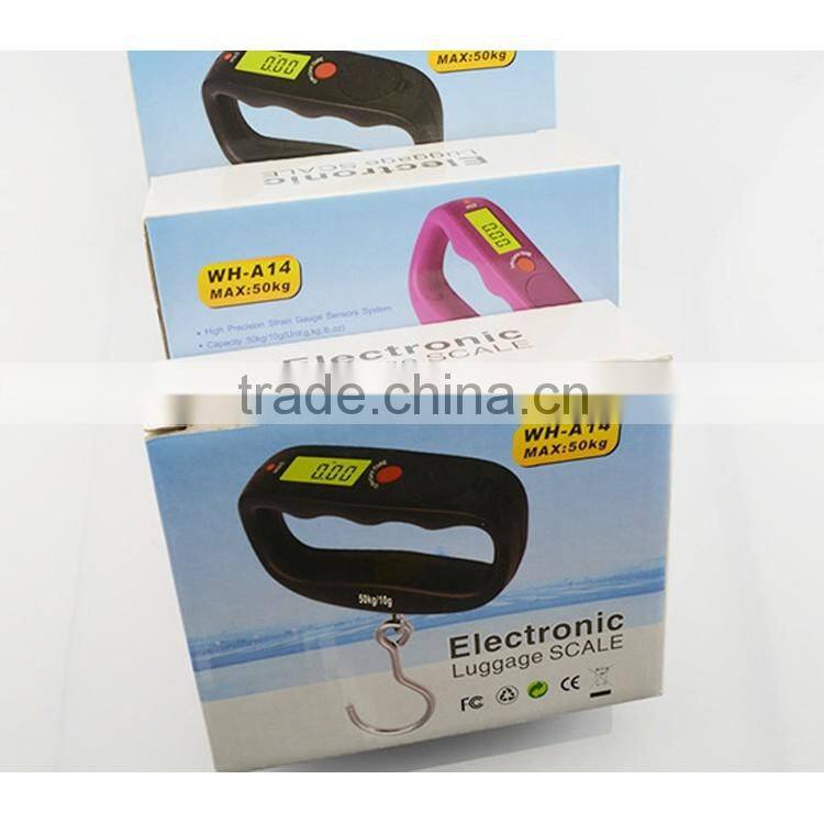 50kg/10g mini charming portable digital hanging luggage scale