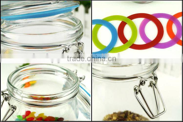 1000ml straight side glass tube jar bottle with airtight lid