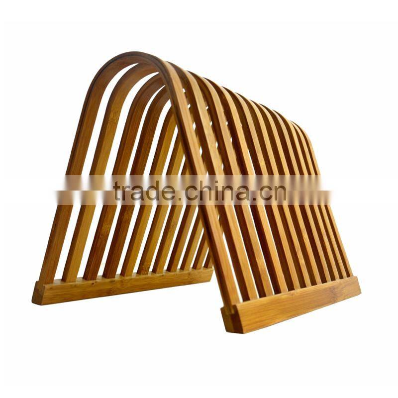 Fashion Design Bamboo Dish Rack, Bamboo Rack for Large Dishes and Plates