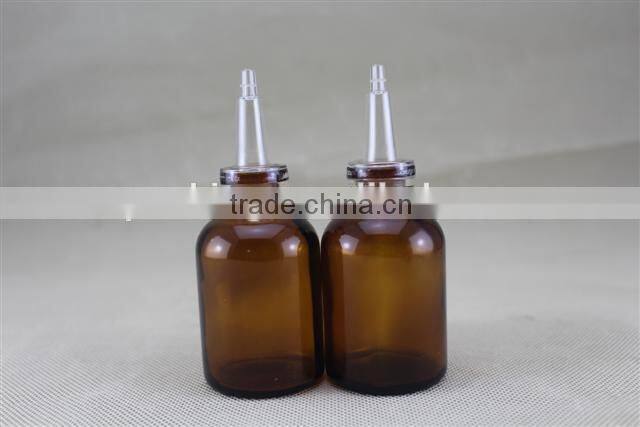 Hot sale 30ml medicine amber glass bottle with rubber stopper