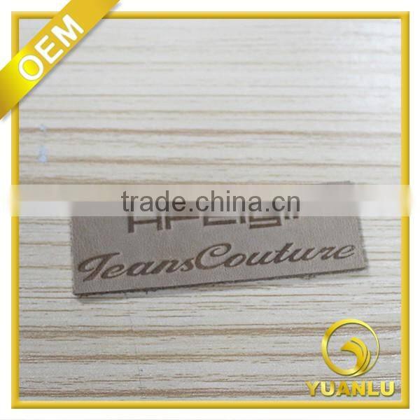 Customized high quality patch jeans patch embossed leather patch