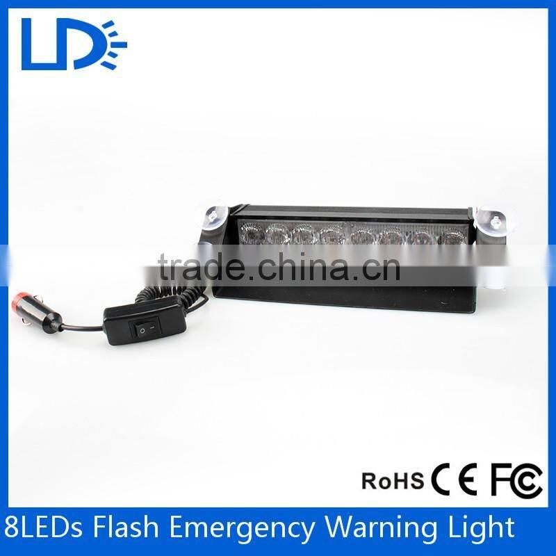 New 12V red blue dash LED vehicle flashing tower warning light with suction cup