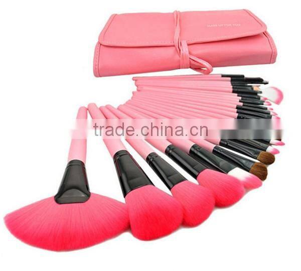 Professional Bridal Eye Lip Powder Face Makeup Brush Set With Leather Bag ,Private Label Cosmetic Makeup Brush Cleaner