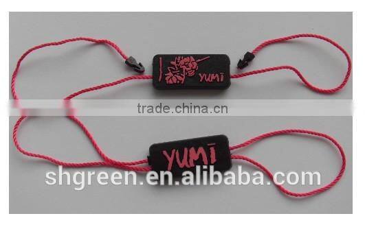 Plastic double sides embossed logo string seal tag