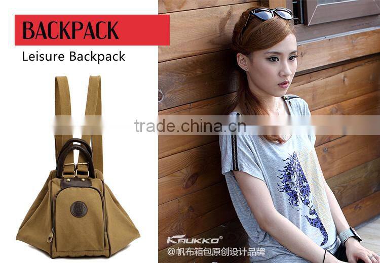 Novel Canvas Shoulder Bag Fashion Handbag Convert To A Backpack From A Shoulder Bag Pattern Shoulder Bag