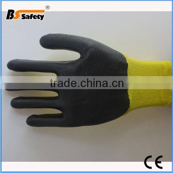BSSAFETY Nitrile gloves cotton fabric liner Nitrile coated gloves 4343 safety working gloves Knit cuff