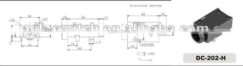 dc smd power jack dc jack for SMT(dc-202-h),mini dc jack connector socket,female dc jack
