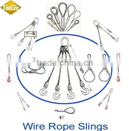 7*7 / 1*19 Galvanized Single Leg Eye and Eye Wire Rope Sling