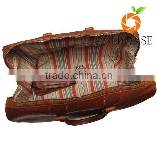 Men's genuine leather duffle gym large travel weekend sports luggage Bag