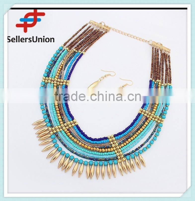 No.1 yiwu & ningbo exporting commission agent wanted costume african beads jewelry sets layer necklace set