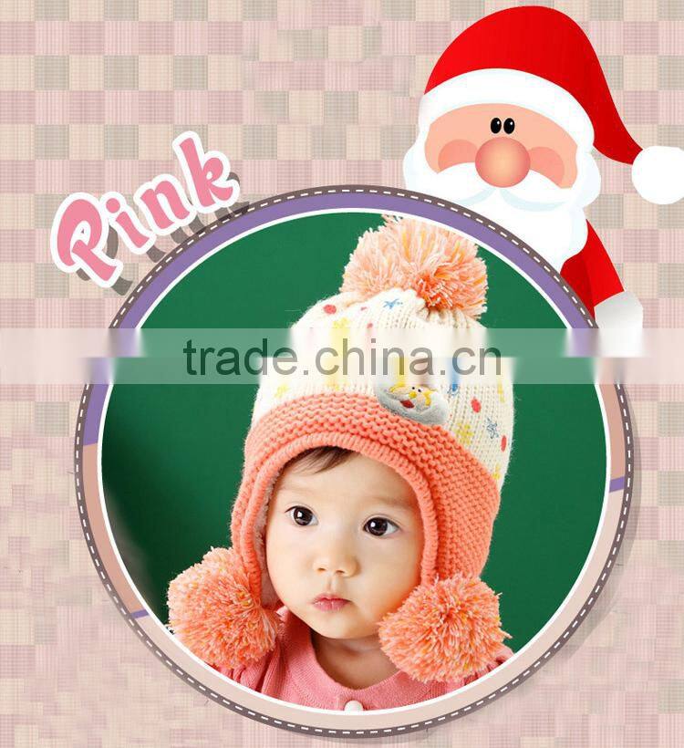 Korean Fashion Handmade Crochet Santa Hat Baby Boy Girls Chirstmas Knitted Beanie Warm Hats