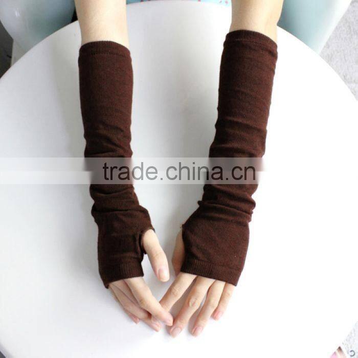 2014 New Fashion Unisex Autumn/Winter Hand Arm Crochet Knit Long Stretchy Fingerless Gloves Warm
