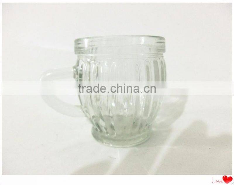Food Grade Glass Ice Cream Empty Cup with Handle 110ml