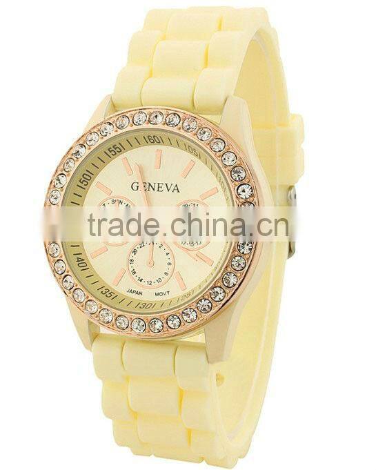 Custom Charming geneva platinum watch japanese movement