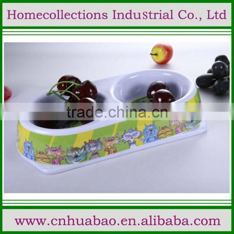 2015 new design stainless stee pet bowl/dog feeder/pet feeder with melamine cover pet premium