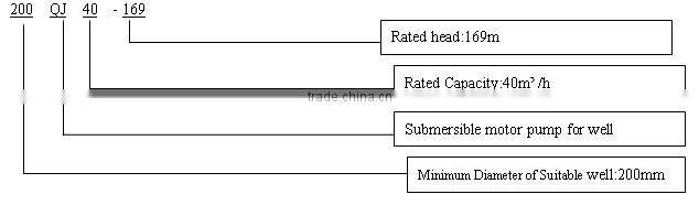 250QJ Series Submersible Motor Pump for Well