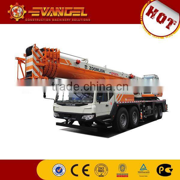 flatbed truck with crane zoomlion truck crane QY80 phoenix truck and crane