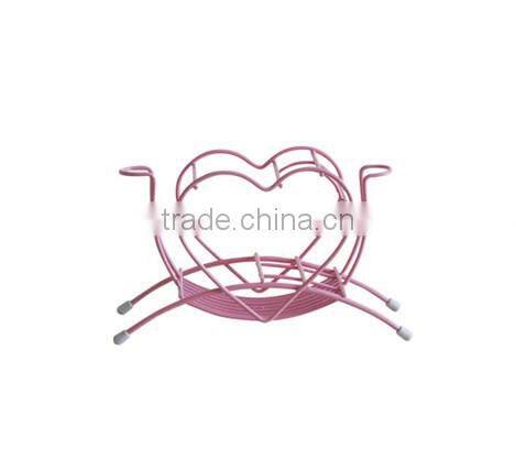 Lovers Desk Heart Shaped Pink Metal Toothpaste Toothbrush Holder Rack