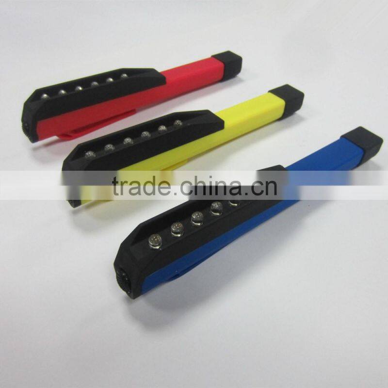 Portable Supe Power 6 Led Pen Torch Light With Clip
