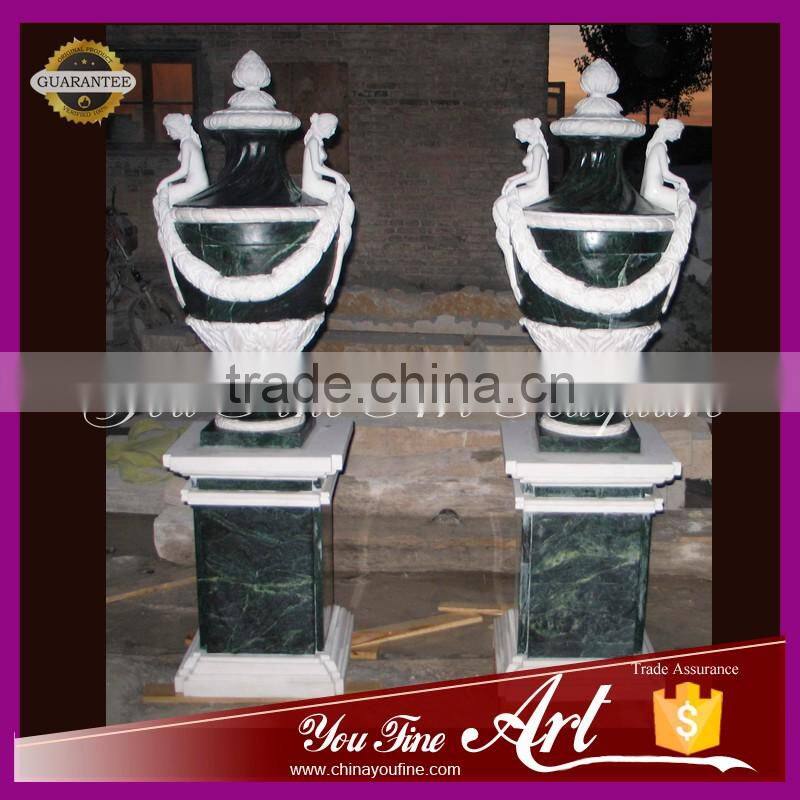 hand carved decoration flower pot in marble