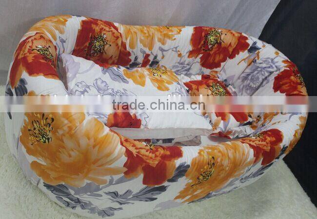 BISINI Solid Wood with Fabric Upholstered Baby Bed, Comfortable Baby Crib, Environmental Friendly Material Baby Cot (BF01-X1193)