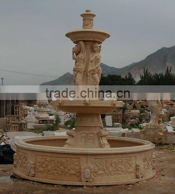 Egyptian beige marble foutain with lady statue