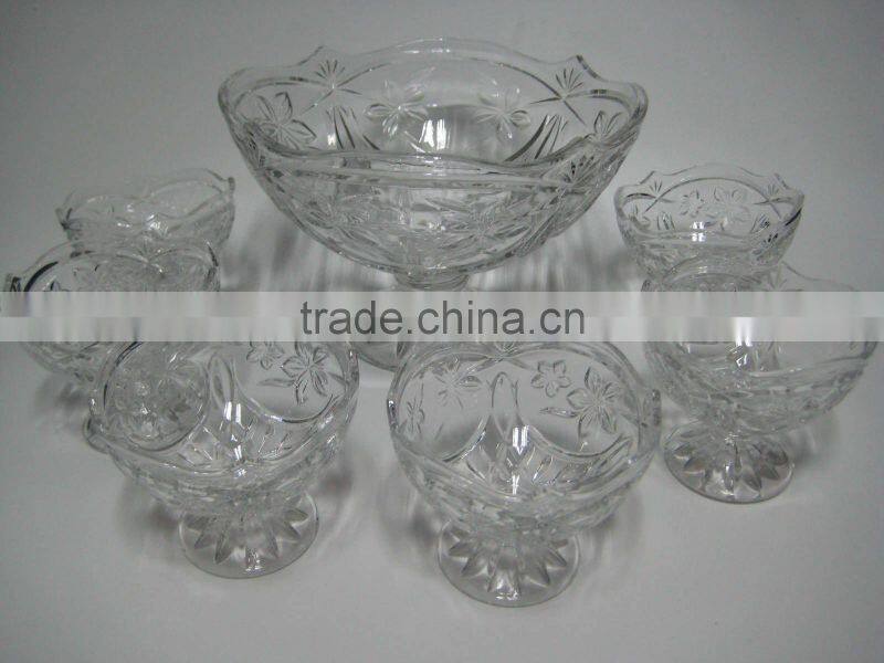 2014 New glass bowl ,wholesale 7pcs glass set
