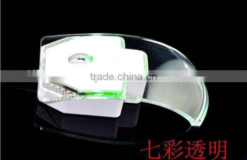 Latest LED Clear wired mouse Colorful Transparent LED Mouse