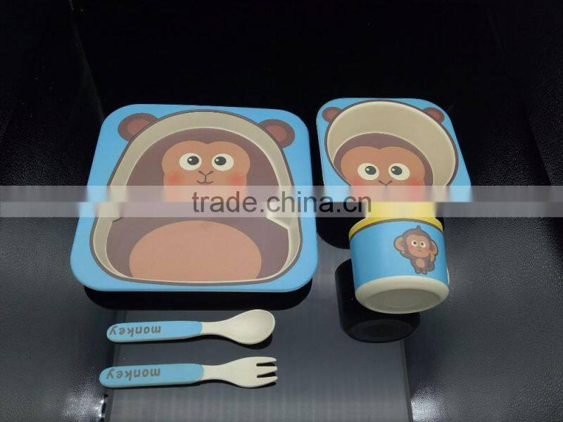 eco friendly biodegradable bamboo fibre plant fibre kid's dinnerware set