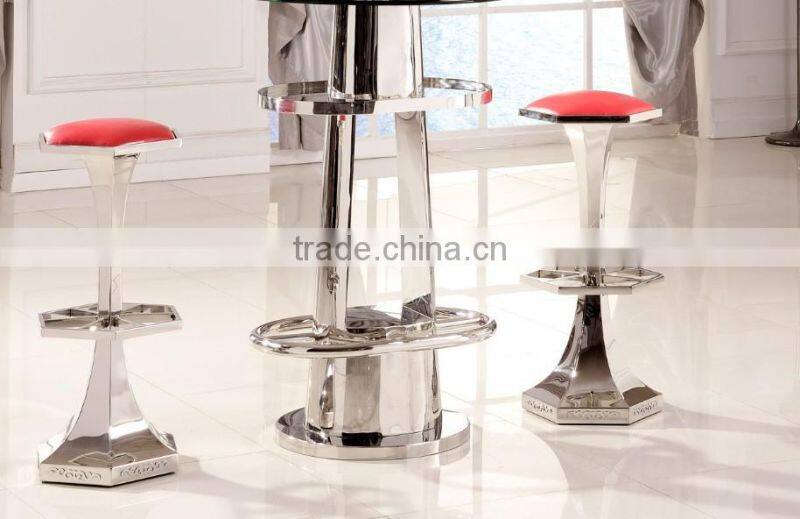 Cheap bar table and chair sets stainless steel