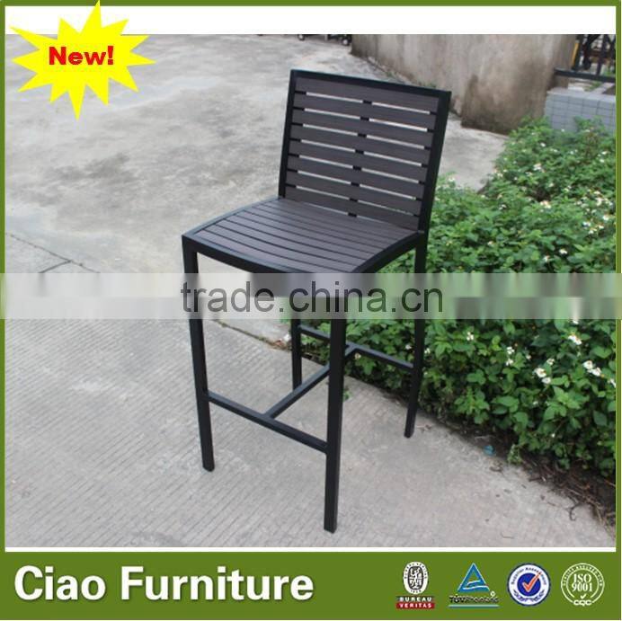 Upscale tropical style aluminum bar chair
