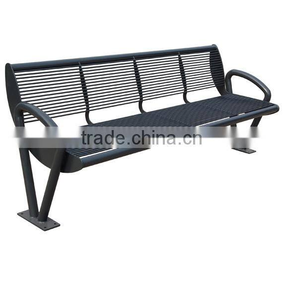 All kinds of different park benches