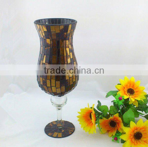 Wedding Centerpiece Exotic Style Amber Mosaic Handmade Shapes Tall Gorgeous Designs Vases
