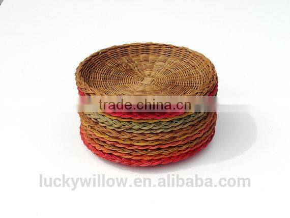 Vintage wicker paper plate holder