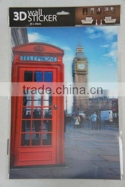 3D Wall Sticker Home Decor- Bus/Eiffel Tower/Building Design