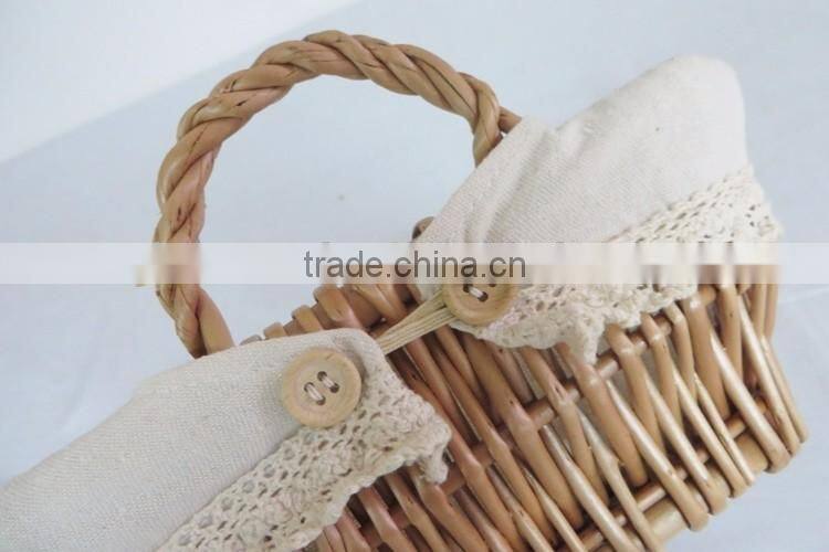 Food safe grade woven fruit tray wicker rattan bread basket with handle