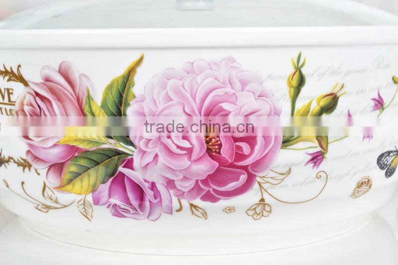10" porcelain pot suitable for microwave oven with glass lid