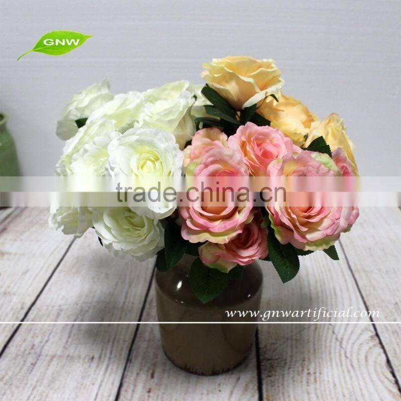 GNW FL-RS94-M-7CM High quality cheap Long stem artificial flower rose yellow for sale