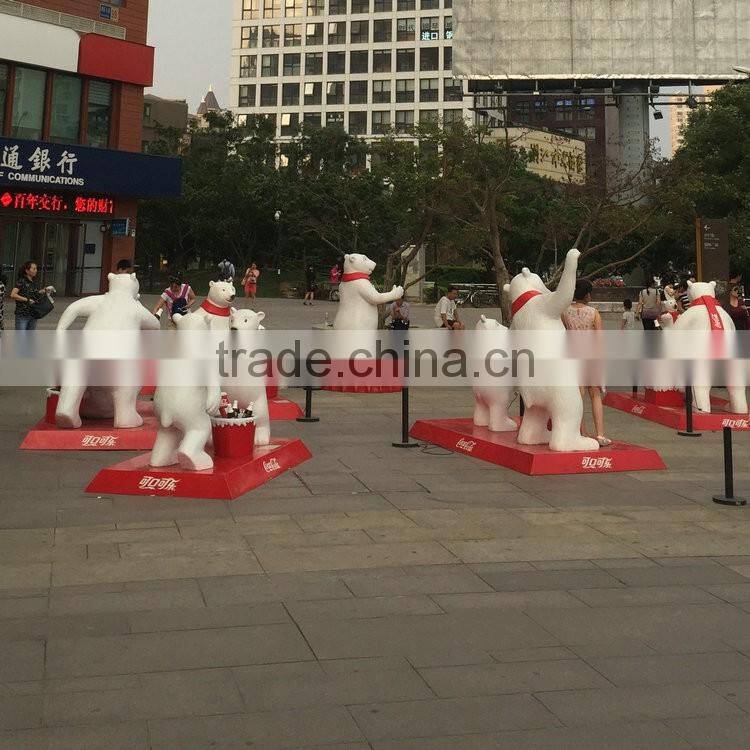 Outdoor fiberglass bear sculpture for playground