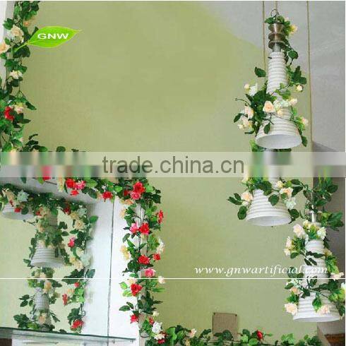 GNW FLV15 Wholesale Artificial Plastic Rose Vine for Garland used in wedding decoration