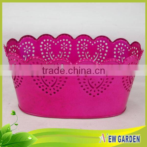 Widely application balcony beautiful metal led light flower pot