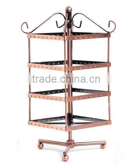 Jewelry Rack Can Be Rotated Four-Story Princess Earrings Frame Round Display