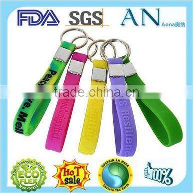 Dongguan factory Hot sell Promotional silicon keychain for 2015