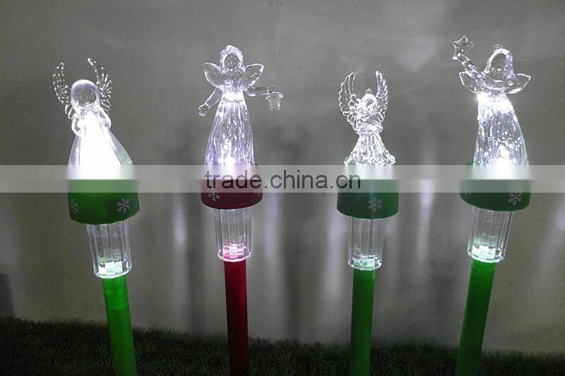 cheap plastic angel outdoor decoration 6H timer led garden light