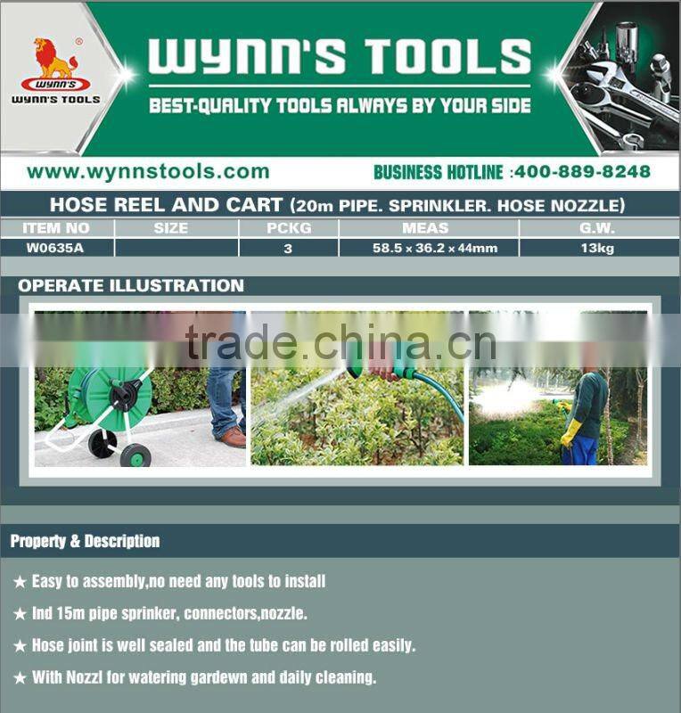 HOSE REEL AND CART (20m PIPE. SPRINKLER. HOSE NOZZLE)