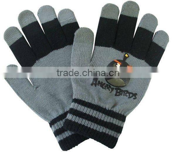Customized Black iPhone Touch Screen Gloves With Print ZMR732