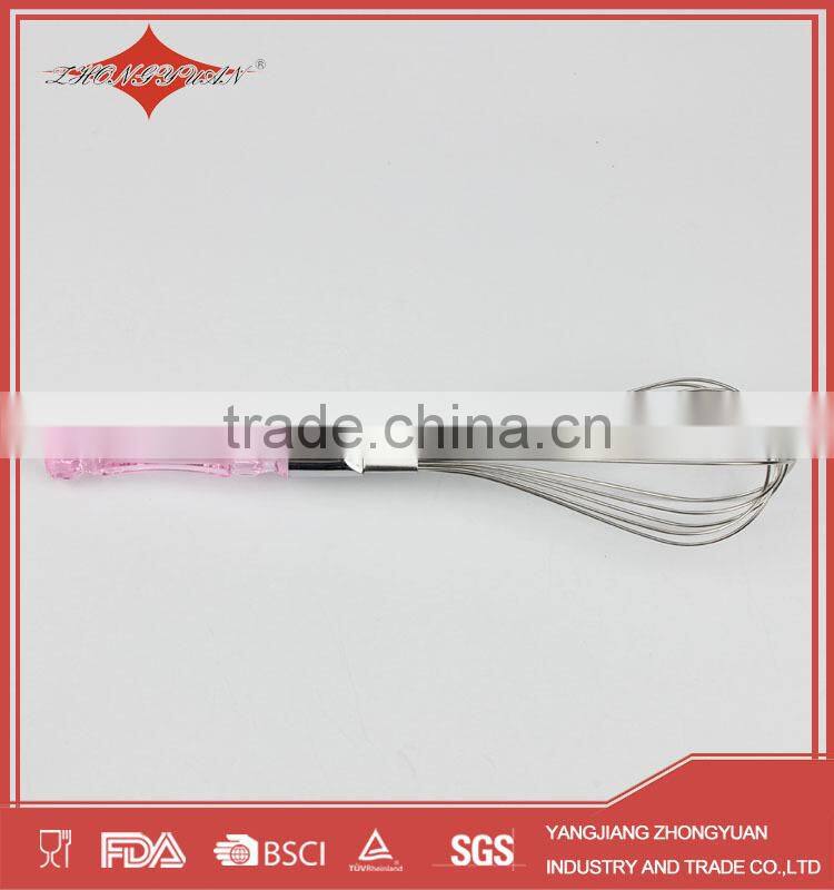 10" promotional stainless steel manual egg beater whisk with PS handle