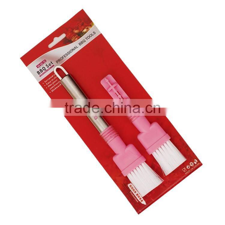 Food grade plastic bbq sauce grill brush with extra brush head