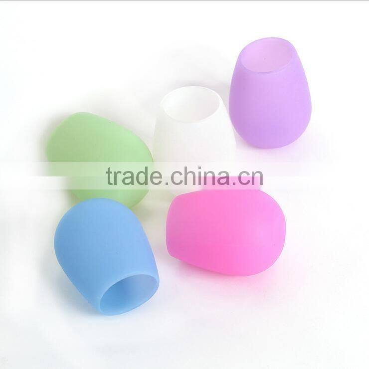 Custom LOGO Wine Cup Food Grade Unbreakable Stemless Cup Cheap Colored Silicone Wine Glasses For Outside Parties